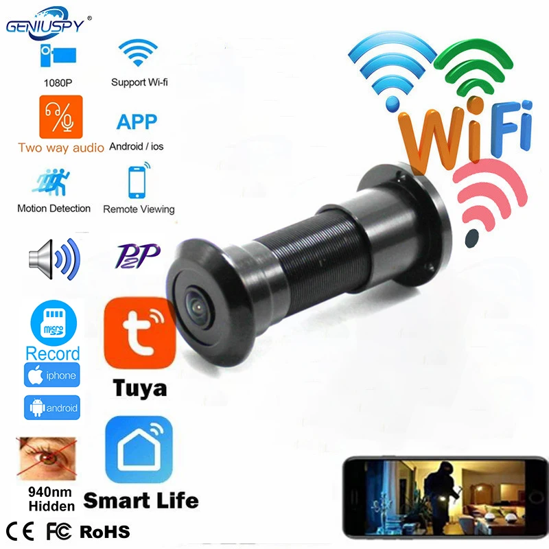 Tuya WIFI lubang mata pintu Au - Home Security Front Door Camera ulasan dan harga