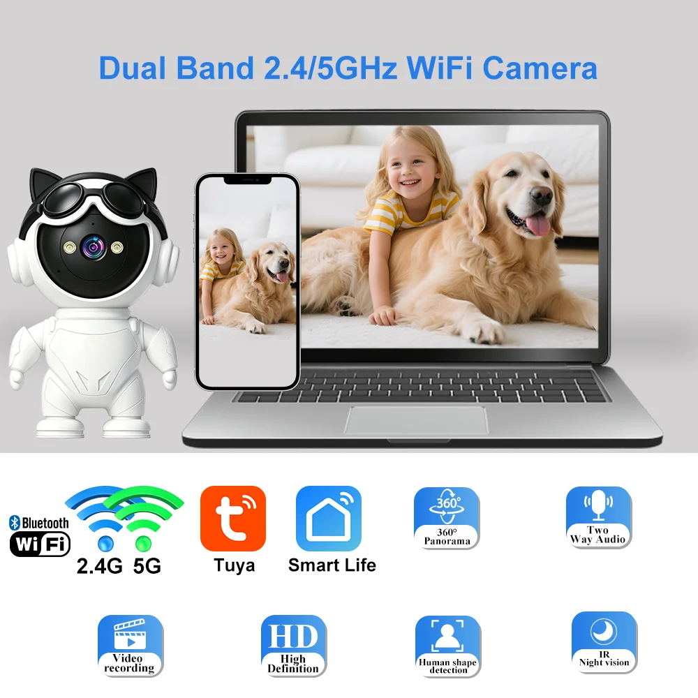 Kamera IP Nirkabel Pintar Tuya - Home Security Robot ulasan dan harga