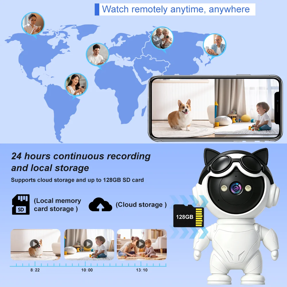 Kamera IP Nirkabel Pintar Tuya - Home Security Robot ulasan dan harga